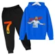 thumbnail image 3 of Conjunto de sudadera con capucha de primavera de Ronaldo, conjunto de 2 piezas de sudadera y pantalones azules informales para niños, ropa deportiva informal, chándal para niños, 3 of 5