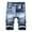 Gray, variant on Men's Ripped Jean Shorts Lounge Bermuda Shorts Denim Trunks Stretchy Jeans Cut Off Classic Fit Shorts Blue