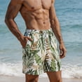 thumbnail image 6 of Enjoytime Mens Swim Trunks Print Elastic Waist Drawstring Breathable Lightweight Casual Summer Beach Shorts, 6 of 7