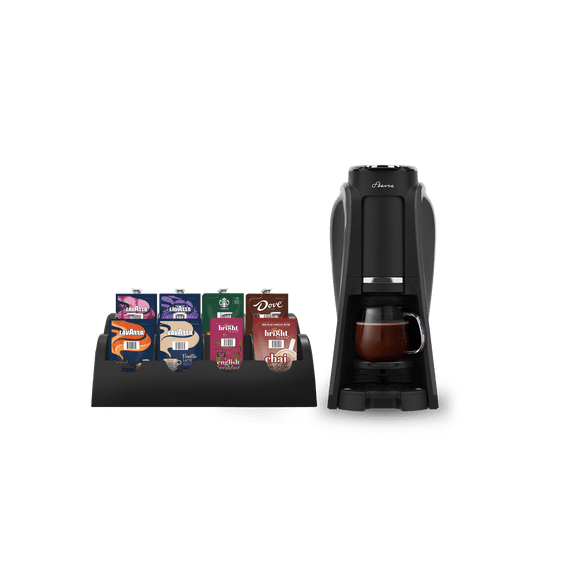 Flavia Aroma Brewer Bundle with 84 Freshpacks and 1 Merchandiser - Coffee Machine, Makes Coffee, Lattes, Tea, and other Hot or Iced Beverages with Single-Serve Freshpacks, Multiple Brew Sizes, grey