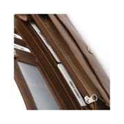 391106 Long Leather Clutch Wallet with Leather Frame in Oak Color | Style n Craft