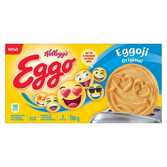 Kellogg's® Eggo® Eggoji Original Waffles, 280 g, 8 Waffles, EG HMSTYL ORIG WFL 8CT 280GR EMOJI