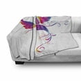 thumbnail image 2 of Hummingbirds Soft Flannel Fleece Throw Blanket, Colorful Feather Hummingbird Curvy Tail Ornament, Cozy Plush for Indoor and Outdoor Use, 50" x 70", Magenta Blue Yellow, by Ambesonne, 2 of 5