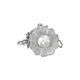 thumbnail image 2 of AAAA Quality 7-8mm Round White Freshwater Cultured Pearl Bracelet with 14K White Gold Flower Clasp in 7 Length for Women, 2 of 8