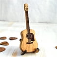 thumbnail image 3 of Caja de púas de madera para guitarra acústica con soporte | Estuche de almacenamiento en miniatura con forma de guitarra para púas | Incluye 1 pico y base de madera | Se adapta a púas de guitarra, 3 of 7