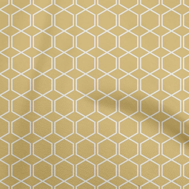 oneOone Tissu Rayonne Beige Foncé Forme Géométrique Tissu pour Robe Tissu Imprimé au Mètre 56 Pouces de Large