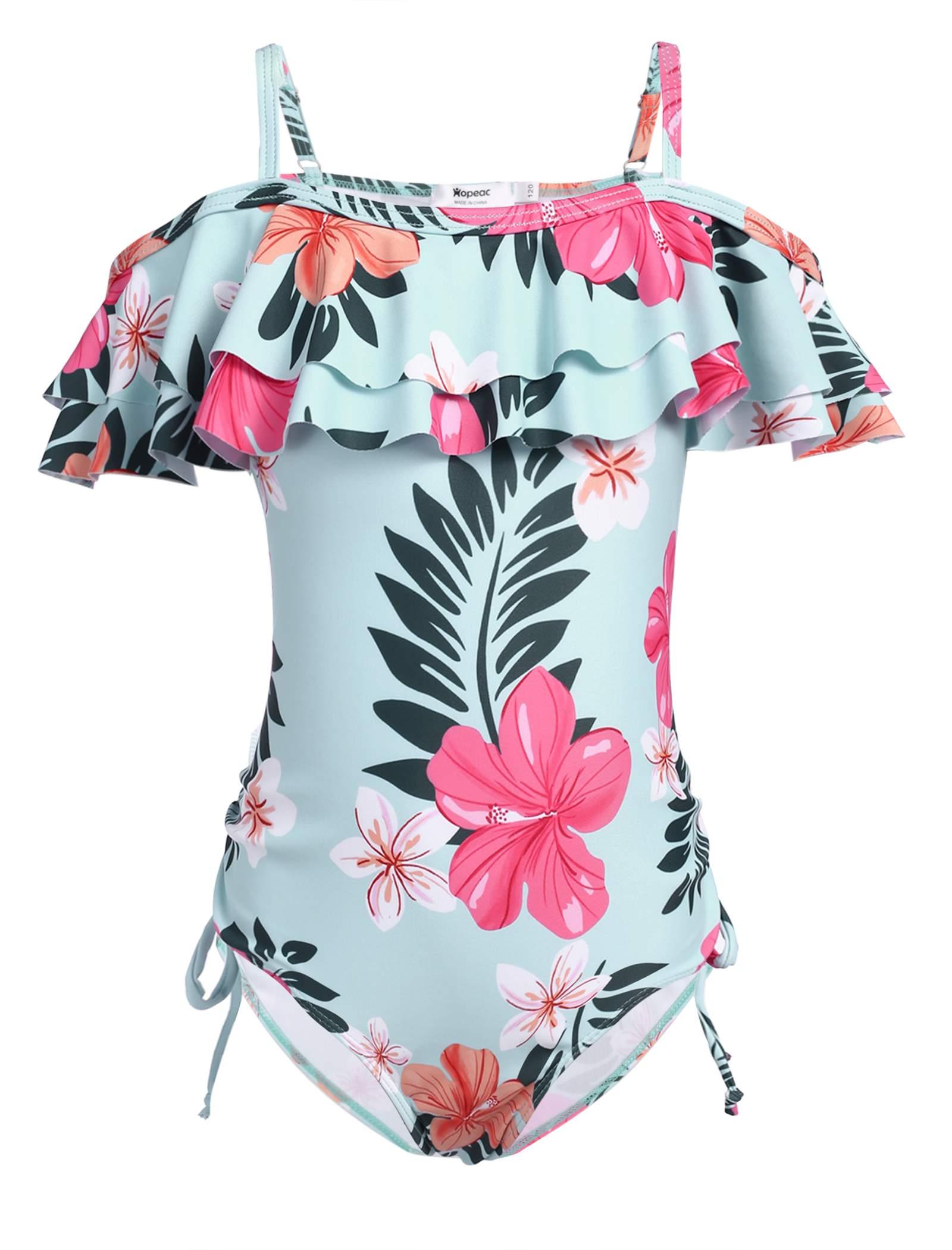 bathing suit with off the shoulder sleeves