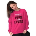 thumbnail image 4 of Squeeze With Five Saves Lives Women Crewneck Sweatshirt Brisco Brands S, 4 of 6