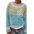 thumbnail image 1 of WEAIXIMIUNG Chandail Surdimensionné pour Femmes Chandail en Tricot Col Rond Manches Longues Chandail à Enfiler 2024 Tendance, 1 of 5