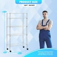 thumbnail image 2 of XPOPR Adjustable Metal Storage Rack with Wheels Mesh Shelving Unit Heavy Duty Storage Shelving Unit Chrome 14"D x 30"W x 60"H, 2 of 9