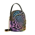 thumbnail image 7 of FORMRS Crossbody Bag for Women Quilted Travel Shoulder Cell Phone Purse with Chain Strap Handbag, Pink Wavy Plaid, 7 of 7