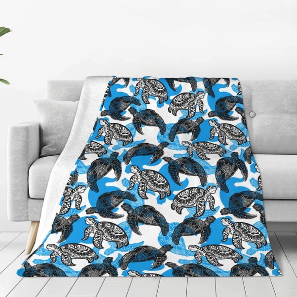 Balery Sea Animal Manta de Felpa Suave y Acogedora – Cobija de Franela Aterciopelada para Cama, Lavable y Cálida para Sofá, Mascotas, Transpirable-80"x60"