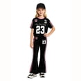 thumbnail image 2 of Jamsmile Toddler Girls Athletic Outfits Sets Summer Long Sleeve Tops With Flare Pants Soft 2 Piece Girls Football Tracksuits, 2 of 7