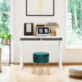 thumbnail image 3 of Gymax Ensemble de Table de Toilette Table de Maquillage pour Bureau W / Rangement Rond Pouf Vert, 3 of 10