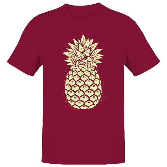Smartprints Vintage Pineapple Sketch Men's T-Shirt Cardinal Red, Cotton, S