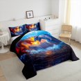 thumbnail image 3 of jejeloiu Cartoon Animal Dragon Bedding Comforter Set,Western Fantasy Theme Twin Comforter Sets,Orange Blue Bedding Set For Kids,Ultra Soft Home Decor Reversible,2pcs, 3 of 8