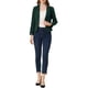 thumbnail image 2 of BLAZER CHIC para Mujeres Abierto Frontal para Trabajar Traje Corto de Verano Chaqueta Verde Sólido L, 2 of 7