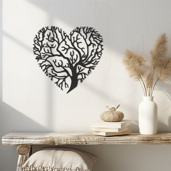 Violaura Heart-Shaped Metal Wall Art - Easy to Install Hanging Perfect for Home, Living Room Decor (12" x 12")