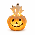thumbnail image 2 of Halloween Pumpkin Ghost Light, Glowing Resin Tabletop Night Light with Warm Glow, Spooky Decor for Bedroom Mantel Desk Living Room Party, 2 of 6