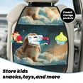 thumbnail image 5 of Naloa Starry Sky Cloud Cute Rabbit 2Pcs Anti-Kick Back Seat Cover Kick Mat, Car Seat Protector with 3 Storage Pockets, 5 of 8