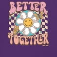 thumbnail image 3 of Better Together Women's V-Neck T-shirt Vintage Retro Boho Style 70s Floral Vibe Hippie Peace Love Friendship Bohemian Tee, 3 of 7