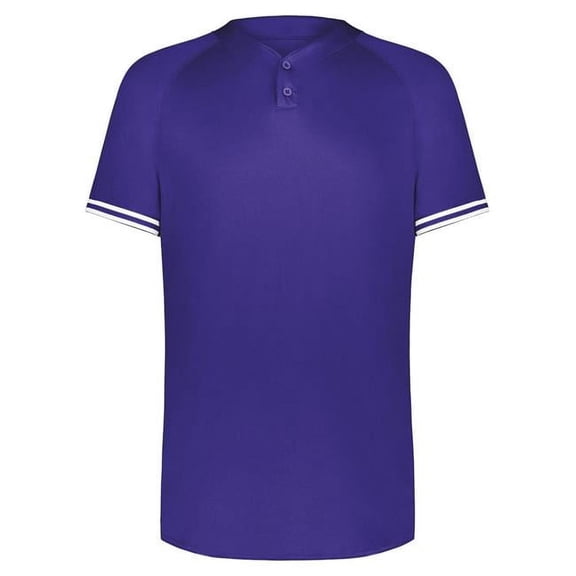 Augusta Sportswear Youth Cutter Henley Jersey, White & Navy - Small