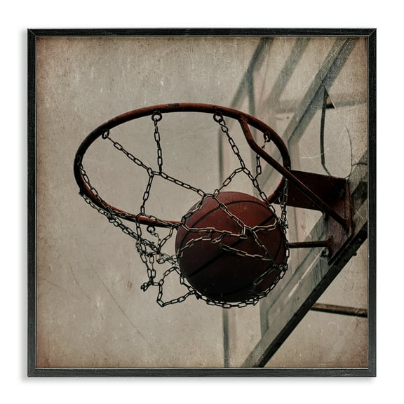 Stupell Industries Be The Ball Basketball Black Framed Giclee Art, design by Kim Allen, 12 x 12