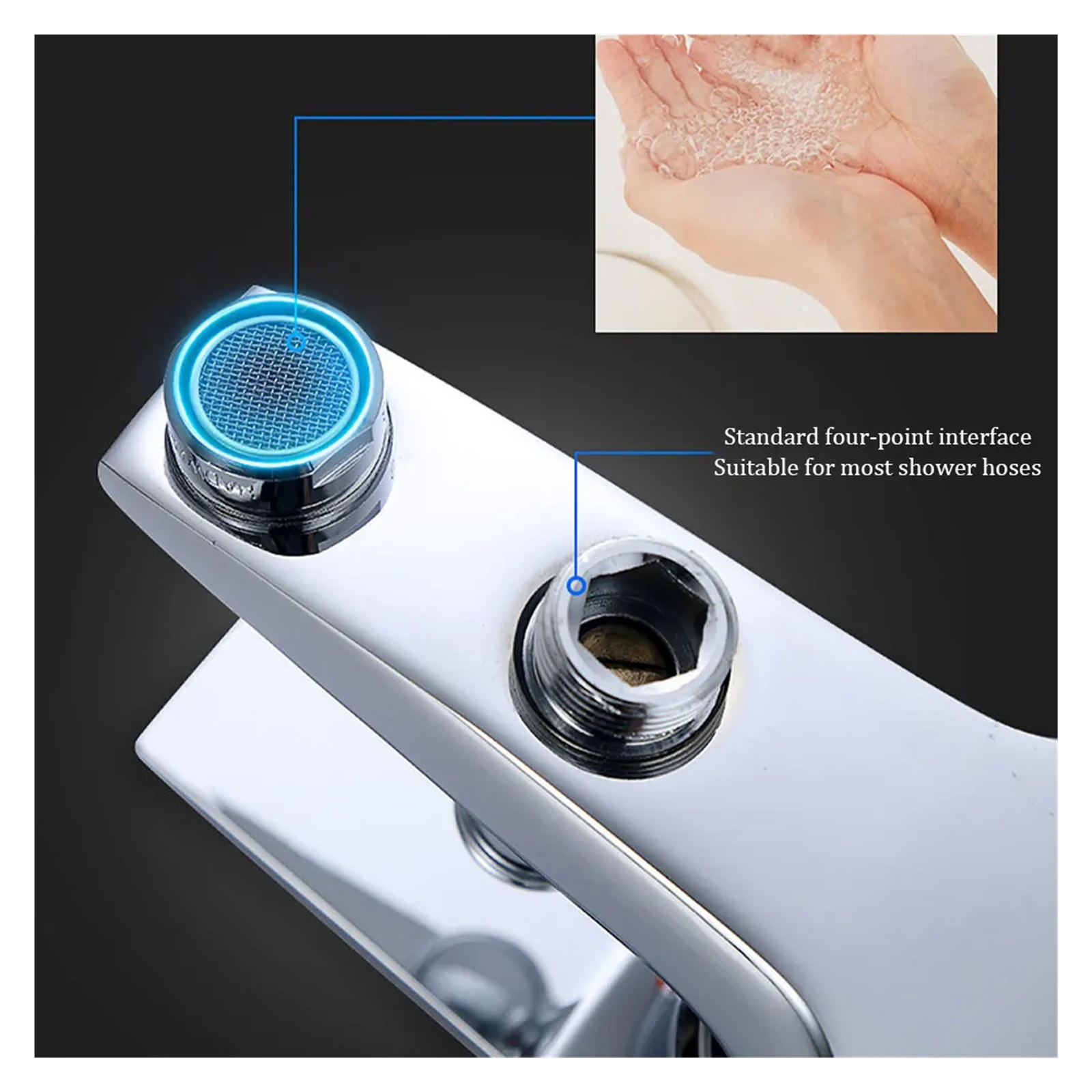 Hot And Cold Mixing Water Wall Mounted Shower Faucet, Bathtub Faucet Handheld Shower Tap Faucet Bathroom Accessories ,Easy to Install
