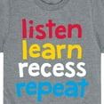 thumbnail image 3 of Instant Message - Listen Learn Recess Repeat - Youth Short Sleeve Graphic T-Shirt, 3 of 6