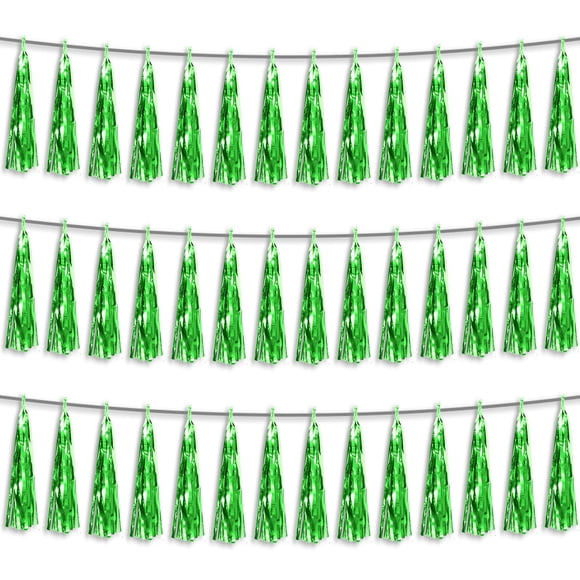 Guirnalda con flecos de aluminio verde Hysilla para decoración de fiesta