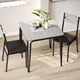 thumbnail image 1 of Juego de mesa de comedor para 2 personas con mesa de cocina cuadrada de almacenamiento y 2 sillas tapizadas, estructura de metal, juego de mesa de comedor compacto para apartamentos,Gris, 1 of 2