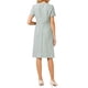thumbnail image 3 of Vestido de Tweed para Mujer INSPIRE CHIC con Botones, Manga Corta, Elegante, Tipo Sheath, Color Azul Verde, 3 of 4