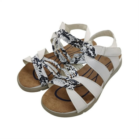 

SHENGXINY Women Wedge Sandals Summer Ladies Roman Sandals Open-toe Platform Flat Sandals for Woman Casual Outdoor Plus Size Beach Shoes