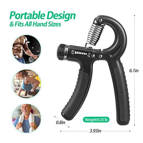 Non-Slip Gripper 5-60kg Hand Grip Strengthener NIYIKOW 2 Pack Grip Strength Trainer Adjustable Resistance 11-132Lbs Perfect for Athletes Pianists Kids and Hand Rehabilitation Exercising