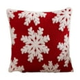 thumbnail image 2 of Christmas Pillow Cover, Christmas Tree Cushion Cover, Snowflake Velvet Holiday Decoration Cushion Cover, Red Green Plush Fabric 45x45cm, 2 of 7