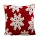 thumbnail image 2 of Funda de Cojín Navideña con Diseño de Copo de Nieve, Terciopelo, Árbol de Navidad y Borde Decorativo., 2 of 6