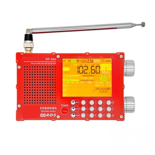 TEF6686 Radio DP-666 de Alta Sensibilidad, Banda , FM, AM, LW, MW, SW, Corta, ESP32, RDS, Pantalla IPS de 2,8 Pulgadas.