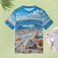 thumbnail image 4 of Beach Seashell Starfish T Shirts Basic T-Shirt Short Sleeve Ladies Tee Shirt Summer Graphic Clothing, 4 of 6