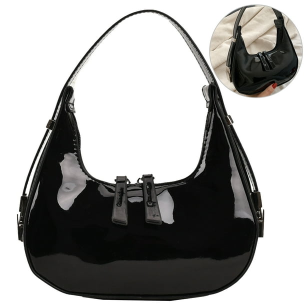 Bolso Media para Mujer Bolso Hombro Informal Elegante Bolso para Citas (Negro S)