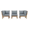 thumbnail image 2 of Modway Marina 3 Piece Outdoor Patio Teak Set in Natural Gray, 2 of 6
