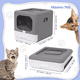 thumbnail image 4 of Caja de Arena Plegable Portátil LAB.G para Gatos con Puerta y Tapa Gris, 4 of 5