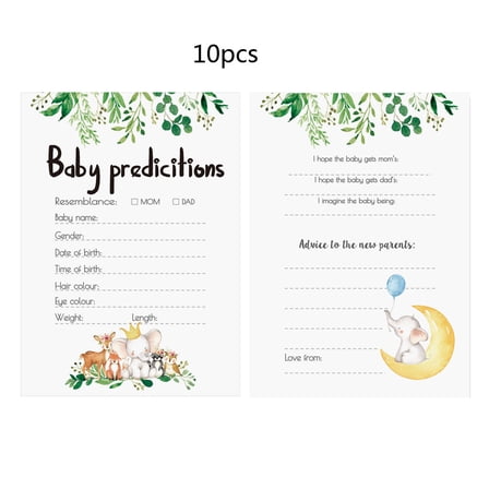 10pcs Baby Shower Prediction and Advice Cards Baby Shower Games Activities Supplies Party Anniversary