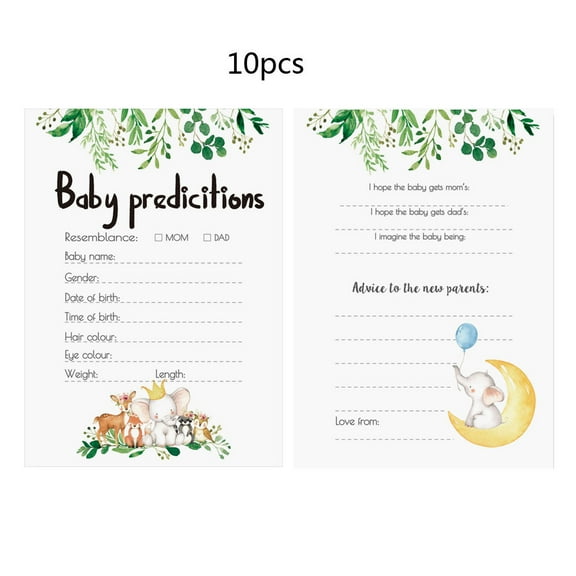 10pcs Baby Shower Prediction and Advice Cards Baby Shower Games Activities Supplies Party Anniversary