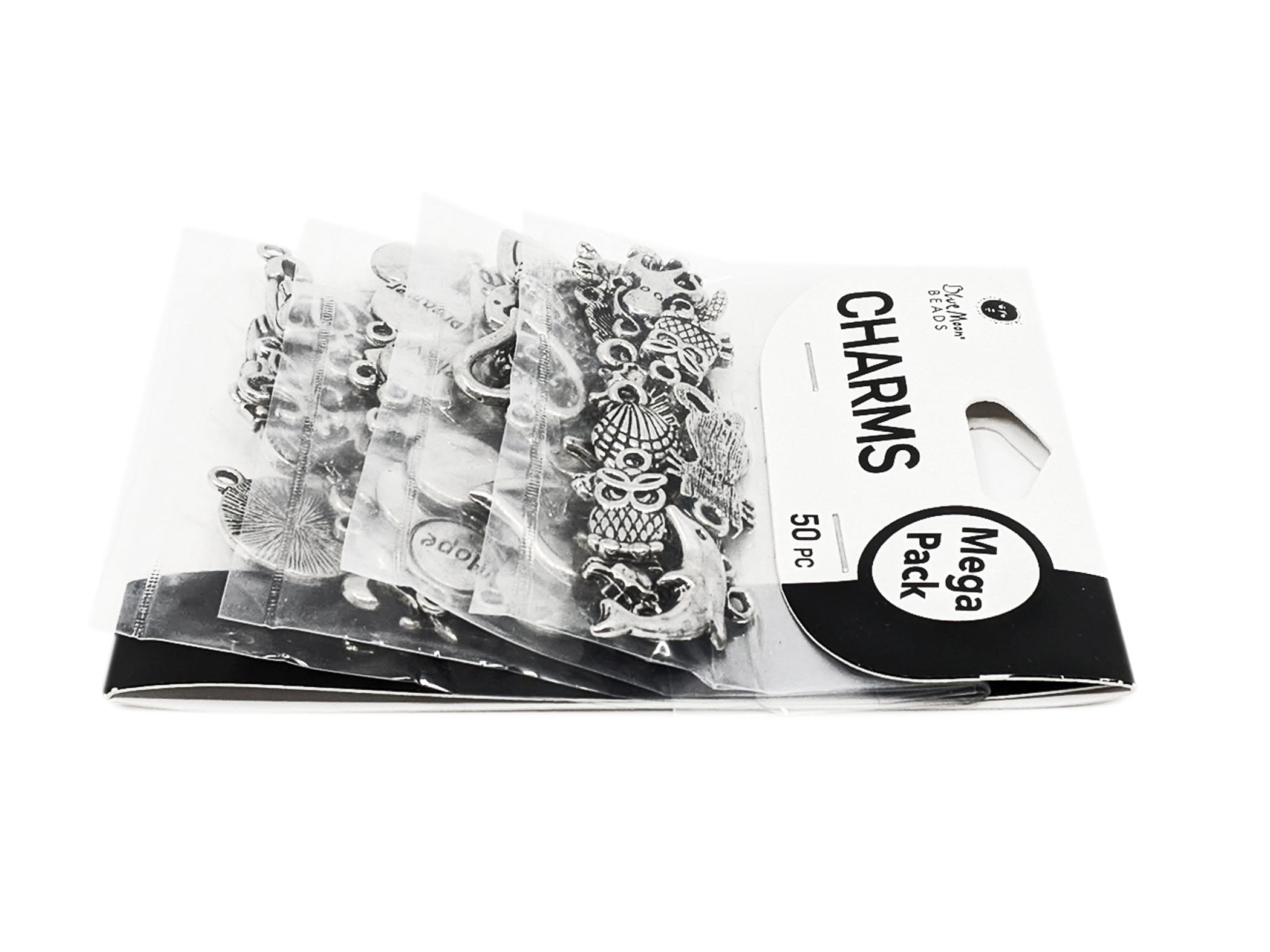 Blue Moon Beads Silver Metal Mega Value Charm Pack for DIY Jewelry