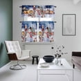 thumbnail image 4 of Blue Snowman Christmas Kitchen Curtains Sets for Windows 24 Inch Length, Farmhouse Xmas Snowflake Rod Pocket Window Treatments Tier Curtains and Valances Set for Bedroom/Bathroom, 4 of 8