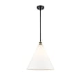 thumbnail image 2 of 516-1S-SN-GBC-164 Innovations Lighting Berkshire 1 Light 16" Pendant Black Antique Brass/Matte White, 2 of 5