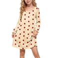 thumbnail image 2 of MKOSPLRT Nightgowns Silk Satin Pajama Dress for 5-15 Years Long Sleeve Sleepwear Soft Princess Cute Print Night Dress Wedding Party Casual Wear, 2 of 9