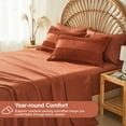 thumbnail image 3 of Davulos Tufted Comforter Set 7 Pieces Bed in a Bag Queen Size Shabby Chic Boho Comforter and Sheet Set with Pom Pom Textured Complete Bedding Set (Burnt Orange,Queen), 3 of 8