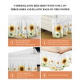 thumbnail image 5 of Pastoral Sunflowers Bed Skirt California King Size 18" Drop Farmhouse Floral Plants Leaves Ruffled Wrap Around Bed Skirts Adjustable Elastic Bedskirt Dust Ruffle for California King Size Bed, 5 of 7