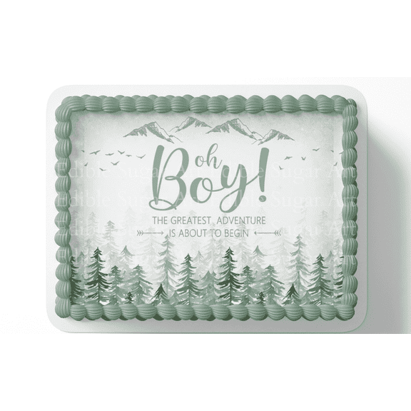 Woodland Baby Shower Cake Topper Edible Image Forest Friends Baby Shower Woodland Party Decorations